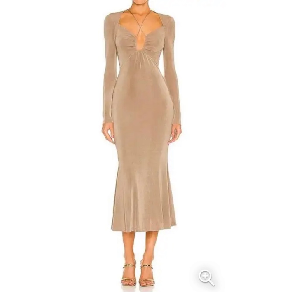 NWT Jason Wu Taupe Long Sleeve Midi Dress